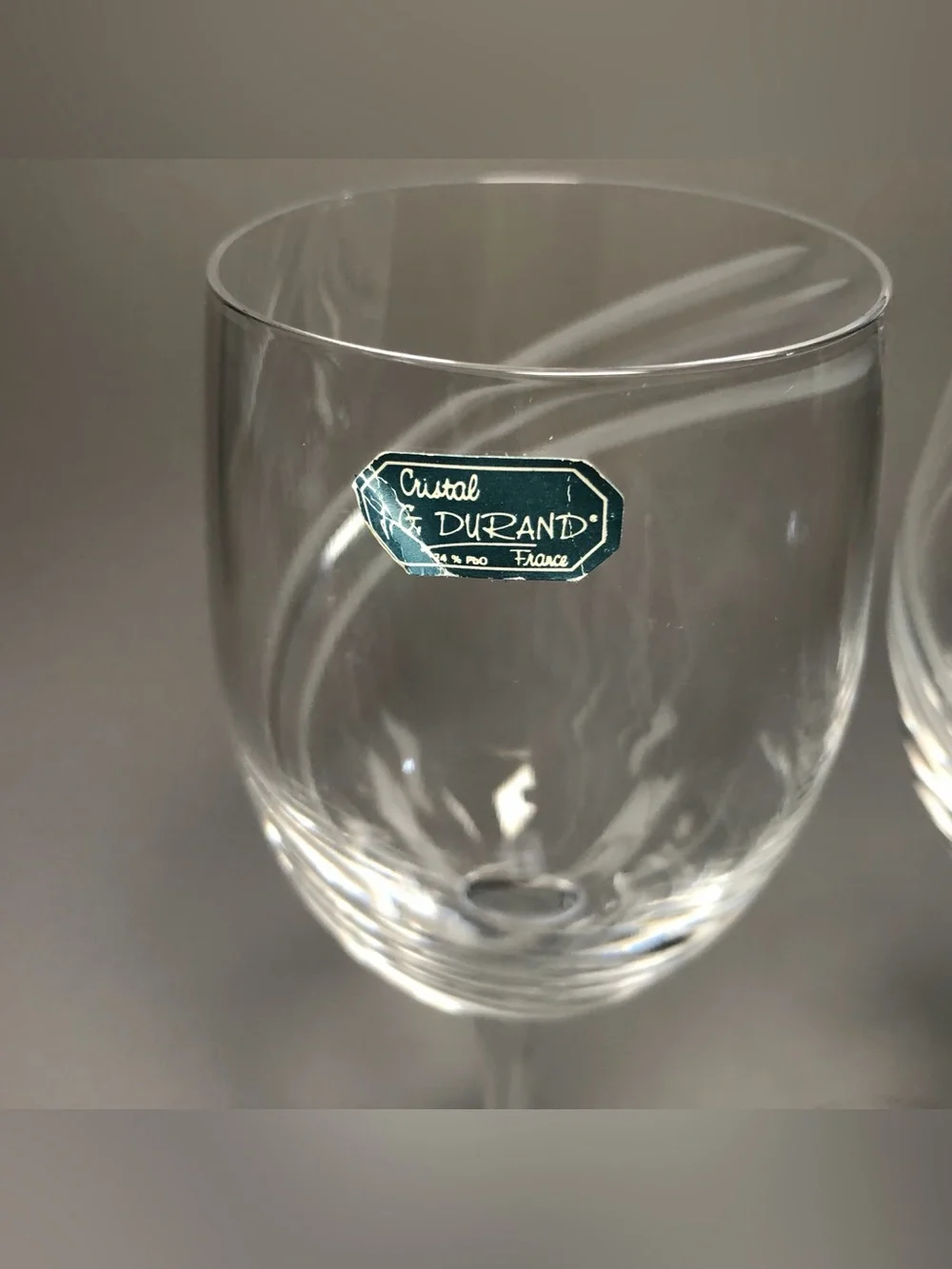 Cristal D’Arques - Durand Farandole Water Goblet, Swirl Design Set of 2